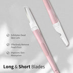 Face Razors for Women, Dermaplane Razor for Women Face, Eyebrow Razor, Facial Razors, Dermaplaning Tool, Reusable Metal Handle with 8 Microblades for Sensitive Skin, Peach Fuzz Remover, Pink