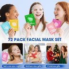 72 Pack Collagen Face Masks Skincare Set for Women, Hydrating & Moisturizing Face Mask for Skin Care, Bulk Sheet Face Masks for All Skin Types, Spa Party Gifts for Women