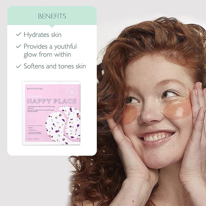 Patchology Happy Place Under Eye Patches - Anti Aging Eye Gels - Under Eye Mask For Dark Circles and Puffy Eyes Care, Treatment & Moisturizer - Eye Bags, Puffiness & Wrinkles Reducer (5 Pairs)