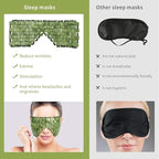 Jade Eye Mask, 2Pcs Large Facial Cooling Mask with 100% Real Jade for Hot & Cold Therapy,Green Jade Facial Eyes Sleeping Mask Relief Eye Cover by LazyGa