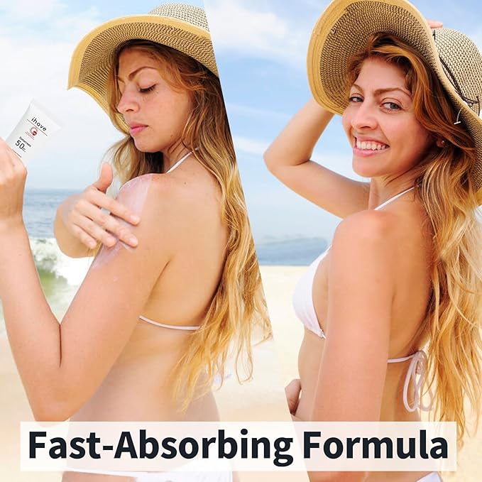 iHave Sunscreen for Face, SPF 50 Face Sunscreen Lotion with Broad Spectrum UVA UVB Protection, Oil-Free Fast-Absorbing Sunblock for All Skin Type, Travel Facial Sun Screen Protector, Sun Skin Care