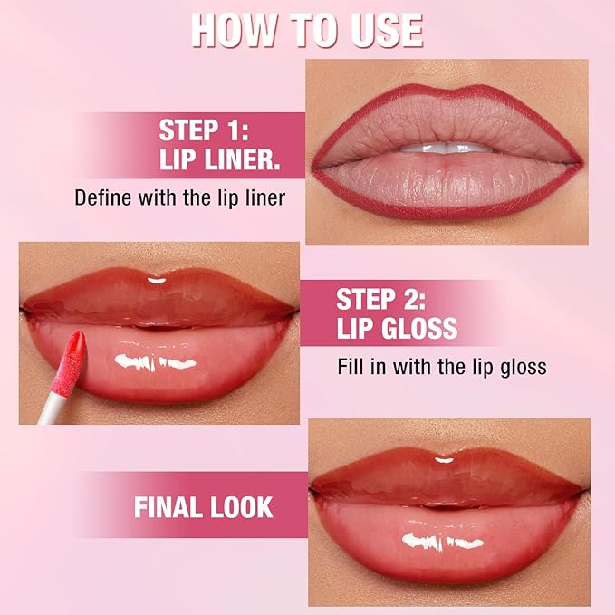 Jolilab Matte Lip Liner Lip Oil Set, Lip Makeup Set Natural Smooth Long-Lasting And Hydrating Beauty Daily Cosmetics Gift for Girls Easy-to-Use（12pcs）