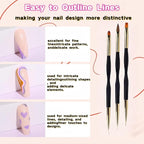 36Pcs Nail Art Brush Set, Acrylic Nail Brushes, Dotting Tools, Liner & Dust Brush, Drawing Pens For Gel Polish, sponge Polishing Rubs, Professional Nail Art Tools For Beginners & Salon Home Use