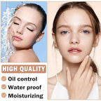 Airbrush Foundation Makeup Spray Silky Lightweight Full Coverage Foundation Face Air Cushion Foundation Set with Soft Makeup Brush - Natural Color