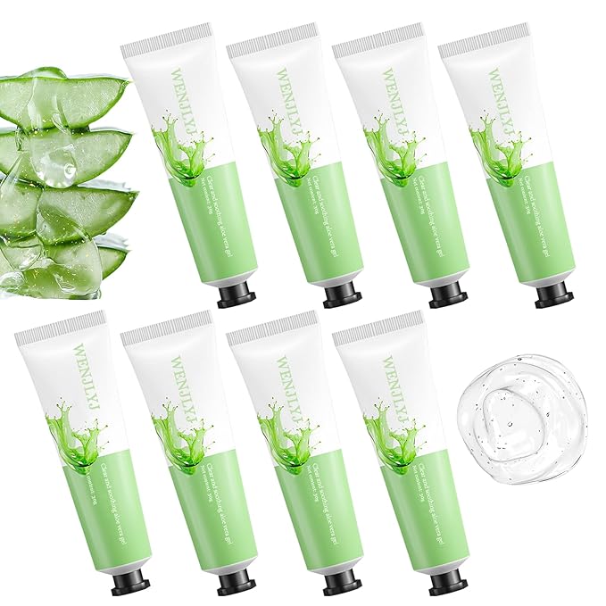 8PCS Aloe Vera Gel for Face & Skin,Organic Aloe Vera Gel,Hydrating After Sun Cream for Travel Size,Moisturizing Lotion for Skincare,After Sun Lotion for All Skin Type(A)