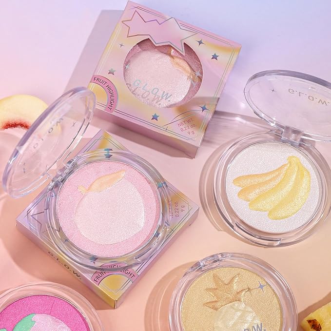 Highlighter Makeup Palette Face Highlighter Palette Glitter Highlighter Powder Palette Iluminadores de Maquillaje for Face Highlighters & Illuminator (Champagne)