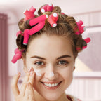 Selizo 30Pcs 9.45"x0.55" Flexible Hair Rollers, Foam Curlers for Short, Medium and Long Hair, No Heat Curlers, Hair Rods - Pink(Diameter 0.55')