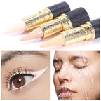 Kaely 2Pcs Quartz Queen White Gel Eyeliner Pencil, Natural Cream Eye Liner Waterproof Smudge Proof, Matte Waterline Eyeliner Eyeshadow Stick, Brighten Eye Makeup, Vegan & Cruelty-Free