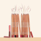 Lip Liner Set, 12Pcs Pure Natural Oak Brown Pink Red Series Lip Liners, Smooth and High Pigmented Lip Makeup Pencil