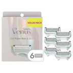 Gillette Venus Intimate Grooming Razors for Women, 6 Razor Blade Refills, Bikini Razors for Women