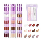 3 Pcs Cosmetic Sets 12 colors 4-Function cosmetic stick +Nonstick Raincoat Lip Gloss（3 colors+Clear Lip Gloss）+Liquid Eyeshadow in Four Colors Sets Waterproof