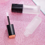 3 Pcs 5ml Frosted Glass Lip Gloss Tubes Refillable Square Lip Glaze Containers with Wands and Stoppers Mini Lip Balm Bottles Vials for DIY Makeup Travel