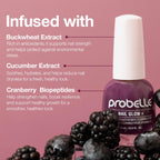 Probelle Nail Glow + Nail Strengthener and Hardener with Sheer Jelly Tint, Hard To Resist Ultra Glowy Nail Shine, Tinted Nails Strengthening Blush for Brittle, Thin, Damaged Nails 0.5 oz (Violet)