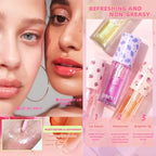 4pcs Hydrating Fruity Lip Oil Lip Plumping Gloss Hydrating