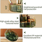 360° Rotating Makeup Organizer, Large-Capacity Skincare Make Up Storage 2 Tier Perfume Organizers Cosmetic Dresser Organizer with Makeup Brush Holder, Fits Bedroom, Bathroom, Vanity Shelf Countertop