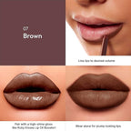 Ruby Kisses Plumping Effect Lip Liner, Semi Matte, Smudge Proof, High Pigment, Medium to Full Coverage Makeup, Precise Tip, Bold Color Lip Plumper