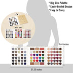 UCANBE Eyeshadow Makeup Palette 86 Colors, Matte Black Grey Silver Smokey Goth Eye Shadows+Chunky Pressed Glitters+Bright Colorful Neon Shades+Rosy Rusty Neutrals for Every Day & Halloween Make Up