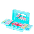 Claire's Kids Makeup Set Little Girls Mini Mint Glitter Travel Makeup Set With Mirror for Girls, Cute Eyeshadows, Lip Glosses and Applicators Makeup Palette Play Make Up Kits