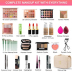 All in One Makeup Kit for Women Full Kit, Professional Travel Makeup Kit for Women & Teens, Foundation Eyeshadow Lipstick Brow Pencil Eyeliner Contour Powder, Complete Make Up Gift Set for Beginners