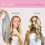 Octocurl Heatless Hair Curler - No Headband Octopus Curler - Overnight Curls for Medium Length Hair (QMax - Blue)
