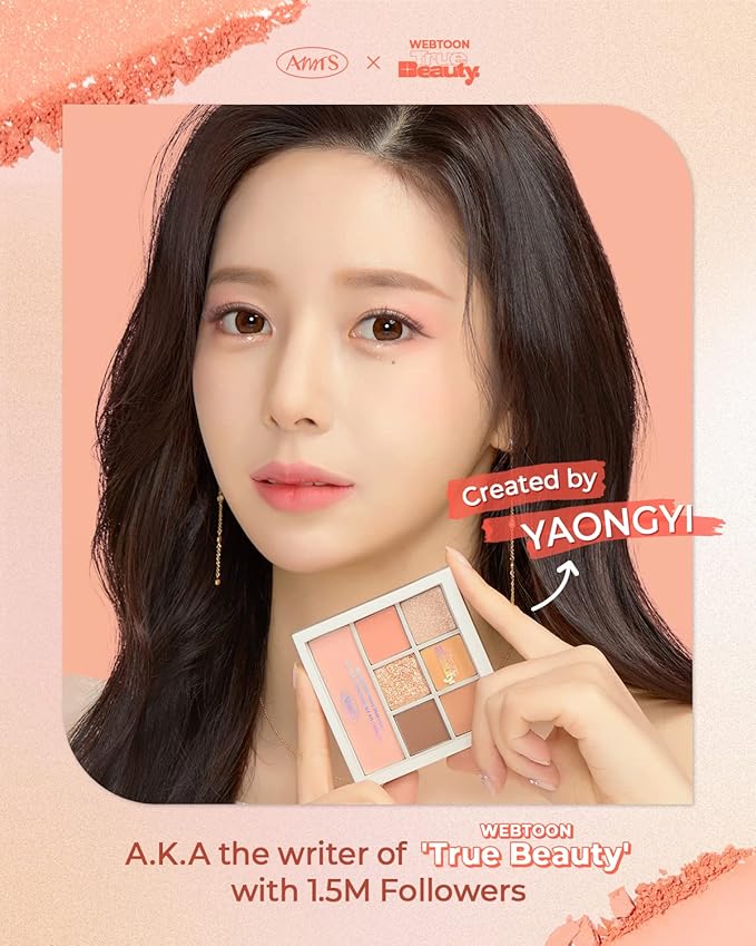 AMTS x True Beauty Edition - Some Sweet EyeShadow Makeup Palette | Matte Shimmer Metallic, Long Lasting, Cheek blush, All My Things, K Beauty, Pink Gold makeup