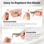 Dermaplaning Tool for Face Exfoliation, with 20 Replaceable Blades, Facial Shaver/Eyebrow Razor, Peach Fuzz Removal Eyebrow Shaper for Women, Easy to Use Dermaplaner Help Exfoliate and Smooth Skin