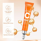 5 in 1 Vitamin C Eye Cream for Dark Circles and Puffiness - Eye Cream Anti Aging - Under Eye Cream for Puffiness and Bags Under Eyes - Eye Bag Cream for All Skin Types - Rejuvenate Your Eye Area