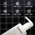 Blu Atlas Men's Natural Shampoo – Organic, Sulfate-Free, Paraben-Free – Deep Cleansing & Hydrating – Coconut Apricot Scent – Made in America – 16 oz