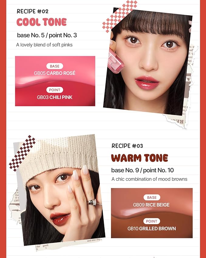 Glow Bokki Glossy Lip Tint, Korean Beauty (GB05 Carbo Rosé, 4.1 grams)