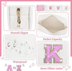 Initial letter patch makeup bag,