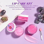 ANAI RUI Lip Therapy Set, Lip Scrub & Lip Mask, Overnight Hydrating Lip Moisturizer with Lip Exfoliator Scrub and Lip Sleeping Mask for Lip Plumping, Lip Gift Kit for Dry, Chapped, Dark Lips, Grape