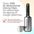 Microplane Colossal Foot File Scraper - The Original Stainless Steel Foot Rasp, Dead Skin/Callus Remover for Feet, Gentle Foot Scrubber, Pedicure Tools for Salon-Quality Foot Care, Black