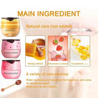 3 PCS Bee Lip Mask Honey Pot Lip Balm,Strawberry Watermelon Lip Mask Overnight Hydrating Dry and Crack Lip Scrubs Exfoliator Propolis Lip Sleeping Mask (Strawberry & Watermelon & Honey)