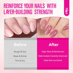 Nail Strengthener for Women: 8 in 1 Dusty Rose Nail Hardener Extra Strong and Growth - Nail Polish Hardener for Weak and Damaged Nails 15ml