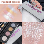 4 Colors Highlight Silver Gold Eyeshadow Palette, SHANY Cosmetics Shimmer Eyeshadow Palette, Cruelty-Free and Vegan Formula, Glitter Shimmer Eyeshadow for Professional Makeup