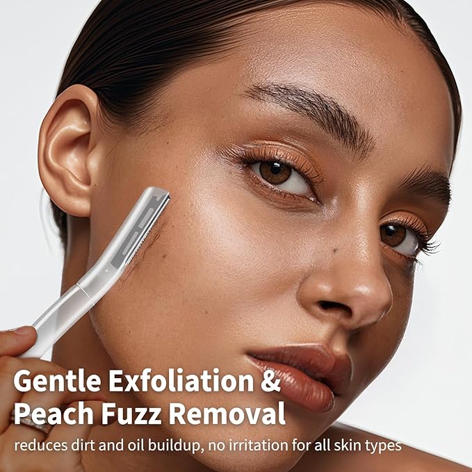Face Razors for Women, Dermaplane Razor for Women Face, Eyebrow Razor, Facial Razors, Dermaplaning Tool, Gentle Skin Exfoliation Microblades for Sensitive Skin, Peach Fuzz Remover, 10 Count