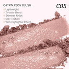 blush for cheek pink coral cheek color makeup powder blusher creamy texture long lasting shimmering glitter highlight 2 in 1 C05 Crystal Frost