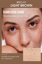 AKARY Freckle Pen Professional Lifelike Face Concealer Point Out Natural Waterproof Longlasting Soft Artificial Fine Makeup Freckle Pen Life Face Decoration (#01 Light Brown)