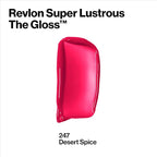 REVLON Lip Gloss, Super Lustrous The Gloss, Non-Sticky, High Shine Finish, 247 Desert Spice, 0.13 Oz (Pack of 4)