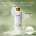 RAW SUGAR Sensitive Skin Simply Body Wash - Green Tea + Cucumber + Aloe Vera, Moisturizing & Brightening Bath & Shower Gel, Sulfate-Free, Paraben-Free & Vegan (Pack of 3)