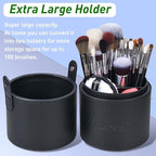 Bueart Design Pro makeup Artist 34Pcs Deluxe Real Goat Hair Horse hair Makeup Brushes Set with extra Large Holder High End Professional labeled makeup brush set with natural Pony Hair