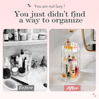 360° Rotating Makeup Organizer for Vanity, Spinning Cosmetics Organizer Holder Rack, Large Capacity Bathroom Organizer Countertop, Fits Perfume, SkinCare, Makeup Brushes 3 Tiers, Transparent