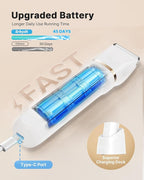 Upgraded Bikini Trimmer for Women, Dermave Bikini Shaver [2in1 & Painless] Electric Face Razors/Shaver, [Waterproof] Pubic Body Hair Trimmer, Replaceable Ceramic Blade, Charge Dock, Gifts for Women