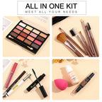 All in One Makeup Kit For Women Girls Teens Makeup set 16 Colors Eyeshadow Palette Foundation Eyeliner Contouring Stick Lip Gloss Eyebrow Mascara Makeup Brushes Makeup Gift Sets