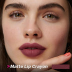 FOCALLURE Ultra Chic Matte Lipstick,Rich Vitamin E Lip Crayon,Lightweight Matte Color without Drying or Fading,Long Lasting Waterproof Lips Makeup,STUDDED KISS