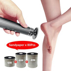 5.3'' Electric Foot Callus Remover with 80pcs Sandpaper Discs & Brush, Professional Aluminum Ergonomic Pedicure Tool, Stepless Speed & Reverse Control for Dead Skin Removal (Grey)