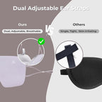 7C Soft Sleep Mask - Eye Mask - Hyaluronic Acid Anti-Aging Under Eye Cover with Adjustable Ear Elastic Straps for Full Night Sleep, Nap, Reduces Puffy Eyes Gifts