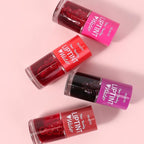 Lip Tint Stain Set, Korean Lip Tint Glossy Lip Stain Plumping Mini Liquid Lipstick, Multi-use Lip and Cheek Tint, Long-Wear Lip Stain Non-Stick Cup Lip Tint (Strawberry + Cherry)