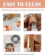 Facial Hair Removal Eyebrow Trimmer 2 in 1, Portable Facial Hair Remover for Women, Travel Rechargeable Hair Razor Bikini Shaver for Lady Men Girls for Face Peach Fuzz, Lips, Chin, Armpit, Body (Gold)