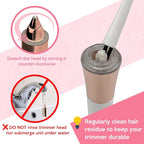 Portable Eyebrow Hair Remover for Women – Painless, Fast & Precise Flawless Electric Razor & Epilator for Eyebrow, Nose, Ear Hair Removal – 18K Gold-Plated, 360° LED Light